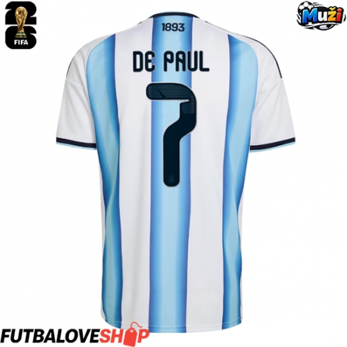 Dres Argentína Rodrigo De Paul #7 Domáci MS 2026 Krátky Rukáv
